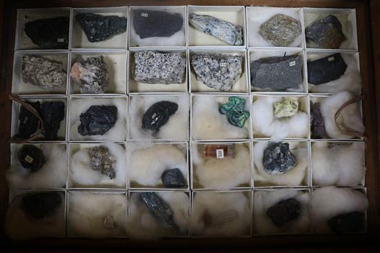 A J. Tennent Victorian mineral collection, in mahogany box